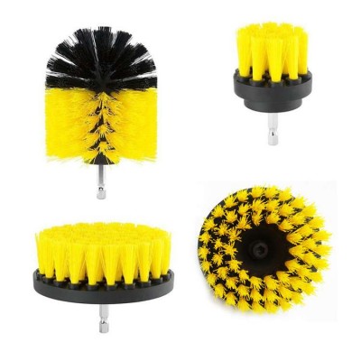 Yellow 4 pcs per set electric drill nylon brush  cleaning for the bathroom and carpet